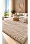 Premium Soft Shaggy Fur Rug – Plush Fluffy Carpet for Living Room & Bedroom, Modern Solid Colour, Beige