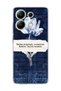 Redmi Note 13 4g Compatible Navy Blue Tulip Printed Transparent Phone Case