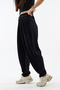 Velvet Pleated Black Jogger Women's Trousers Coc3623 - 7