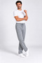 Men's Gray Winter Wide-Leg Sweatpants with Combed Cotton and Fleece Inside, Baggy Style - 4