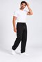 Men's Black Winter Wide-Leg Sweatpants Combed Cotton with Fleece Inside Baggy Style - 2