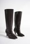 Women's Pointed Toe Short Heel Mirrored Boots [6cm]