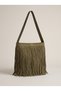 Leather Knitting with Tassels - 2
