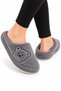 Women's Warm Plush House Slippers with Teddy Bear Figure Smoked - 3