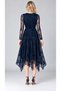 Silvery Patterned Asymmetrical Midi Dress - 3