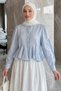 Flywheel Detailed Balloon Sleeve Shirt Y00095 - Baby Blue - 2