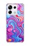 Redmi Note 13 Pro 5g Compatible Pink Blue Fluid Printed Transparent Phone Case
