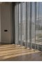 Gray Luxury Mesh Tulle Curtain with Cornice, Flat Installation, No Pleats [Enxboy] Geo Mesh