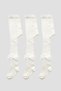 Baby Girl 3-Piece Premium Ecru Pantyhose Set with Ribbon Detail - 4