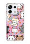 Redmi Note 13 Pro 5g Compatible Cats Polka Dot Purple Printed Transparent Phone Case