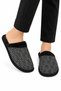 Unisex Home Furry Non-Slip Sole Slippers Gray - Black - 2