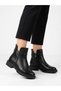 Women's Black Genuine Leather Zippered Non-Slip Sole Casual Boots - 3