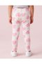 Girls Ivory And Pink Heart Printed Skinny Fit Leggings - 4