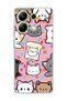 Redmi Note 13 4g Compatible Cats Polka Dot Purple Printed Transparent Phone Case