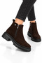 Men's Genuine Leather Non-Slip Sole Side Zipper Boots Brown