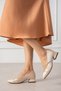 Ba04462 Ten S Women's Knotted Stoned Large Size Short Classic 4 cm Heeled Shoes - 2
