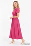 Kayık Yaka Gathered Waist Flounce Midi Dress - 3