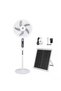 , Solar Fan 16 Inch - Rechargeable Stand Fan with Solar Panel | LED Light & Remote Control | Portable USB Battery-Operated Floor Fan for Camping, Outdoor, Home, Patio, Emergency Power Outage - 2