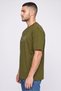 Men Oversized Fit Brand Logo Short Sleeve T-Shirt, Olive - 3