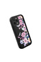 iPhone 15 Pro Max Compatible Black Silicone Camera Protected Shock Absorbing Protective Case with Floral Pattern - 4