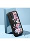 Samsung Galaxy A04E Compatible Black Silicone Camera Protected Shock Absorbing Protective Case with Flower Pattern - 2