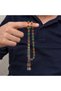Turquoise Amber Crimped Amber Prayer Beads with Metal Tassels - 7