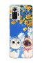 Redmi Note 10 Pro 4g Compatible Cats with Scarf Yellow Flower Printed Transparent Phone Case