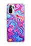 Redmi Note 10 / 10S Compatible Pink Blue Fluid Printed Transparent Phone Case