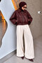 Belt Detailed Bomber Leather Jacket Tsd260322 Claret Red - 2