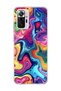 Redmi Note 10 Pro 4g Compatible Rainbow Fluid Color Printed Transparent Phone Case
