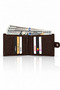 Women's Black Textured Leather Card Holder Wallet with 10 Card Compartments and Snap Closure Compact Design - 5