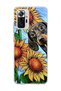 Redmi Note 10 Pro 4g Compatible Sausage Dog Sunflower Printed Transparent Phone Case