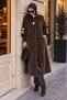 Angora Fox Coat with Knitted Detail on the Sleeve End Tsd250246 Bitter Brown - 3