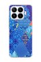 Mi 17t Compatible Blue Scratched Printed Transparent Phone Case