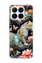 Mi 17t Compatible Leopard Water Lily Printed Transparent Phone Case