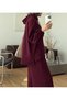 Hooded Zippered Pantsuit - 62813 - Plum - 2