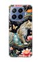 Mi 17t Pro Compatible Leopard Water Lily Printed Transparent Phone Case