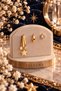 Hanging Star Charm 3-Piece Combination Steel Earring Set (Gold Color) - 3
