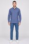 Men Relaxed Fit Plain Long Sleeve Casual Shirt, Blue - 2