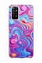 Redmi Note 11 / 11S Compatible Pink Blue Fluid Printed Transparent Phone Case