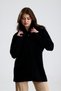 Fashionable Fur-Collared, Textured, Angora, Zippered Cardigan - 2