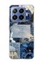 Mi 17t Pro Compatible Navy Blue Flower Verse Printed Transparent Phone Case