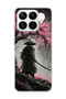 Mi 17t Compatible Samurai Full Moon Printed Transparent Phone Case