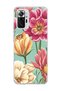 Redmi Note 10 Pro 4g Compatible Big Flower Mint Green Printed Transparent Phone Case