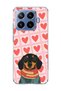 Mi 17t Pro Compatible Sausage Dog Red Heart Printed Transparent Phone Case
