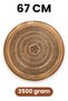 67 cm Hand-Embroidered Authentic Patterned Thick Urfa Copper Tray + Foldable Floor Table - 2