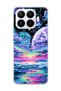 Mi 17t Compatible Purple Planet Ocean Printed Transparent Phone Case