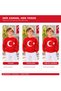 Boy's Turkish Flag Printed Long Sleeve Red T-Shirt with Ribbed Cuffs - 8