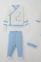 Baby Boy Hospital Release 10 Lu Scooter King Kite Flying Bunny Embroidered 0-3 Months, White - 3