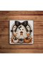 Cute Halloween Themed Halloween Natural Stone Travertine Coasters Set of 4 - 4
